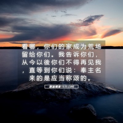 Picture 05 - 路 加 福 音 13:35 CUVS - 看 哪 ， 你 们 的 家 成 为 荒 场 留 - Bible Verse Picture