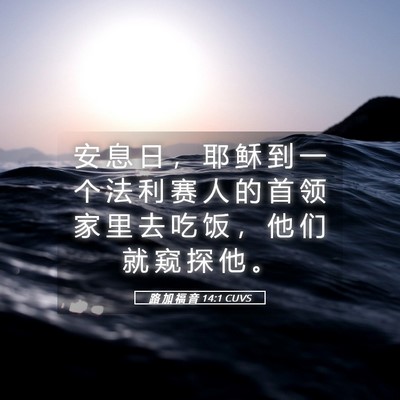Picture 05 - 路 加 福 音 14:1 CUVS - 安 息 日 ， 耶 稣 到 一 个 法 利 赛 - Bible Verse Picture