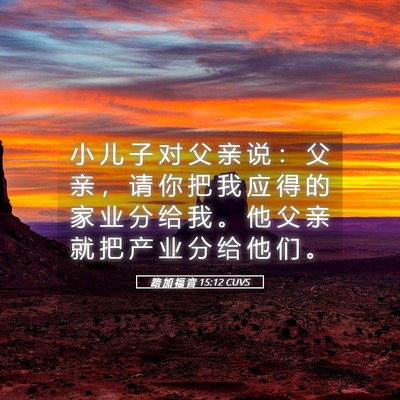 Picture 05 - 路 加 福 音 15:12 CUVS - 小 儿 子 对 父 亲 说 ： 父 亲 ， 请 - Bible Verse Picture