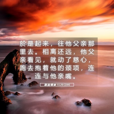 Picture 05 - 路 加 福 音 15:20 CUVS - 於 是 起 来 ， 往 他 父 亲 那 里 去 - Bible Verse Picture