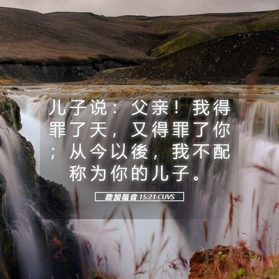 Picture 05 - 路 加 福 音 15:21 CUVS - 儿 子 说 ： 父 亲 ！ 我 得 罪 了 天 - Bible Verse Picture