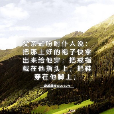Picture 05 - 路 加 福 音 15:22 CUVS - 父 亲 却 吩 咐 仆 人 说 ： 把 那 上 - Bible Verse Picture