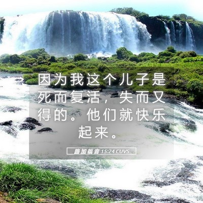 Picture 05 - 路 加 福 音 15:24 CUVS - 因 为 我 这 个 儿 子 是 死 而 复 活 - Bible Verse Picture