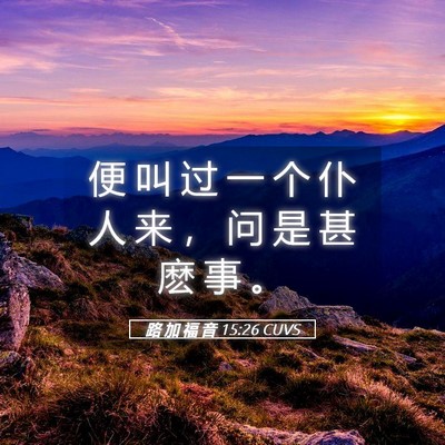 Picture 05 - 路 加 福 音 15:26 CUVS - 便 叫 过 一 个 仆 人 来 ， 问 是 甚 - Bible Verse Picture
