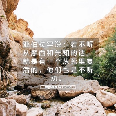 Picture 05 - 路 加 福 音 16:31 CUVS - 亚 伯 拉 罕 说 ： 若 不 听 从 摩 西 - Bible Verse Picture