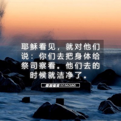 Picture 05 - 路 加 福 音 17:14 CUVS - 耶 稣 看 见 ， 就 对 他 们 说 ： 你 - Bible Verse Picture