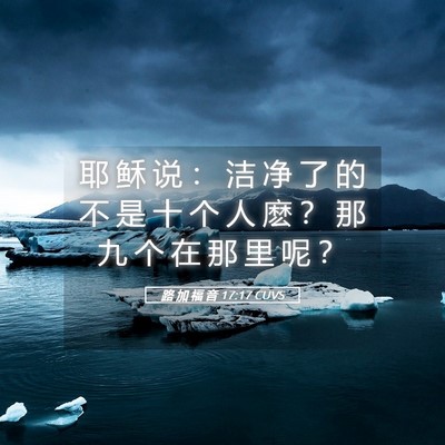 Picture 05 - 路 加 福 音 17:17 CUVS - 耶 稣 说 ： 洁 净 了 的 不 是 十 个 - Bible Verse Picture