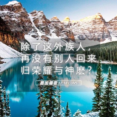Picture 05 - 路 加 福 音 17:18 CUVS - 除 了 这 外 族 人 ， 再 没 有 别 人 - Bible Verse Picture