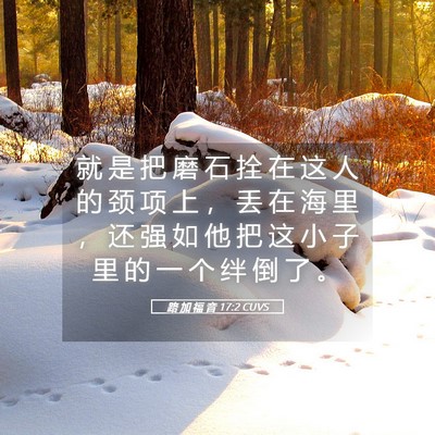 Picture 05 - 路 加 福 音 17:2 CUVS - 就 是 把 磨 石 拴 在 这 人 的 颈 项 - Bible Verse Picture