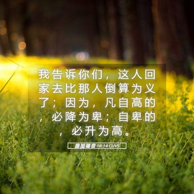 Picture 05 - 路 加 福 音 18:14 CUVS - 我 告 诉 你 们 ， 这 人 回 家 去 比 - Bible Verse Picture