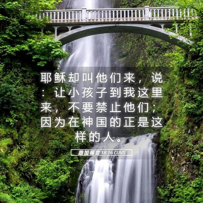 Picture 05 - 路 加 福 音 18:16 CUVS - 耶 稣 却 叫 他 们 来 ， 说 ： 让 小 - Bible Verse Picture