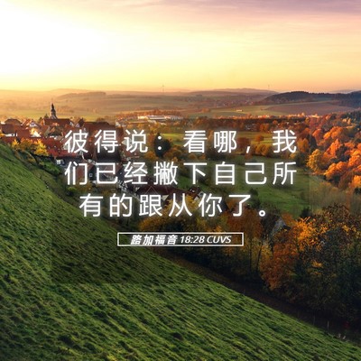 Picture 05 - 路 加 福 音 18:28 CUVS - 彼 得 说 ： 看 哪 ， 我 们 已 经 撇 - Bible Verse Picture