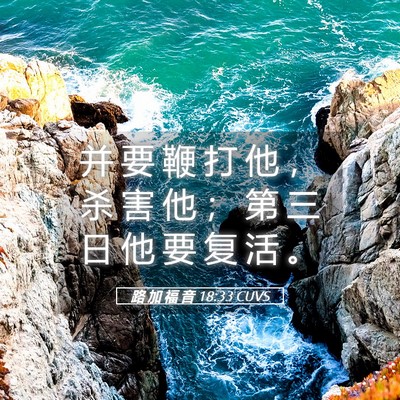 Picture 05 - 路 加 福 音 18:33 CUVS - 并 要 鞭 打 他 ， 杀 害 他 ； 第 三 - Bible Verse Picture