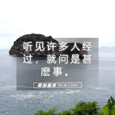 Picture 05 - 路 加 福 音 18:36 CUVS - 听 见 许 多 人 经 过 ， 就 问 是 甚 - Bible Verse Picture