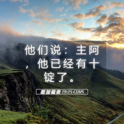 Picture 05 - 路 加 福 音 19:25 CUVS - 他 们 说 ： 主 阿 ， 他 已 经 有 十 - Bible Verse Picture