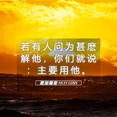 Picture 05 - 路 加 福 音 19:31 CUVS - 若 有 人 问 为 甚 麽 解 他 ， 你 们 - Bible Verse Picture