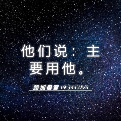 Picture 05 - 路 加 福 音 19:34 CUVS - 他 们 说 ： 主 要 用 他 - Bible Verse Picture