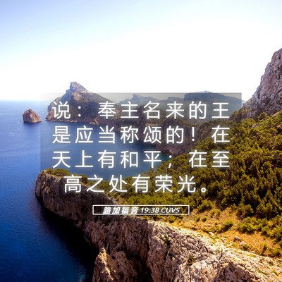Picture 05 - 路 加 福 音 19:38 CUVS - 说 ： 奉 主 名 来 的 王 是 应 当 称 - Bible Verse Picture