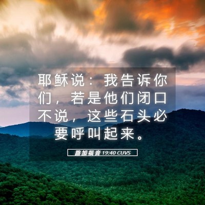 Picture 05 - 路 加 福 音 19:40 CUVS - 耶 稣 说 ： 我 告 诉 你 们 ， 若 是 - Bible Verse Picture