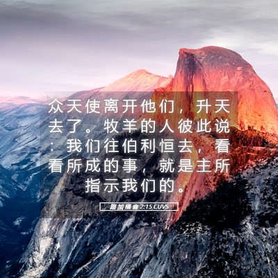 Picture 05 - 路 加 福 音 2:15 CUVS - 众 天 使 离 开 他 们 ， 升 天 去 了 - Bible Verse Picture