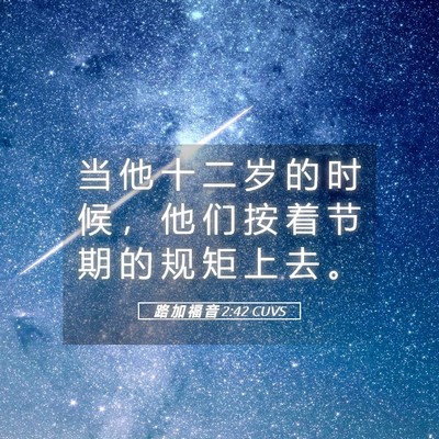 Picture 05 - 路 加 福 音 2:42 CUVS - 当 他 十 二 岁 的 时 候 ， 他 们 按 - Bible Verse Picture