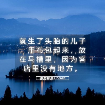 Picture 05 - 路 加 福 音 2:7 CUVS - 就 生 了 头 胎 的 儿 子 ， 用 布 包 - Bible Verse Picture