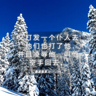 Picture 05 - 路 加 福 音 20:11 CUVS - 又 打 发 一 个 仆 人 去 ， 他 们 也 - Bible Verse Picture