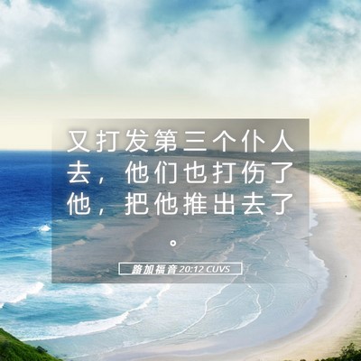 Picture 05 - 路 加 福 音 20:12 CUVS - 又 打 发 第 三 个 仆 人 去 ， 他 们 - Bible Verse Picture