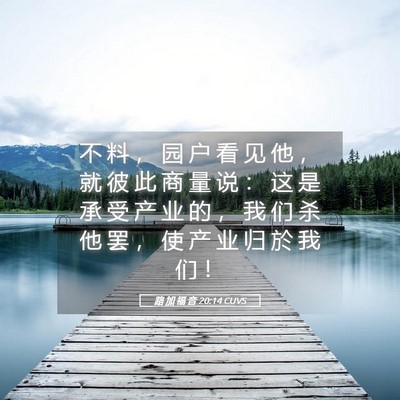 Picture 05 - 路 加 福 音 20:14 CUVS - 不 料 ， 园 户 看 见 他 ， 就 彼 此 - Bible Verse Picture