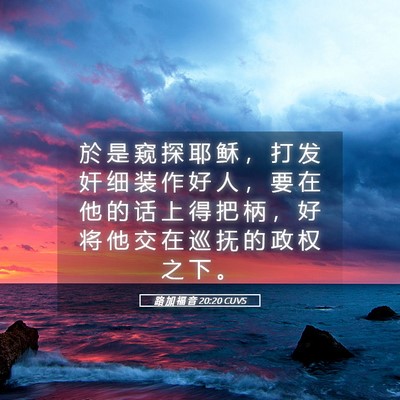 Picture 05 - 路 加 福 音 20:20 CUVS - 於 是 窥 探 耶 稣 ， 打 发 奸 细 装 - Bible Verse Picture