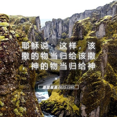 Picture 05 - 路 加 福 音 20:25 CUVS - 耶 稣 说 ： 这 样 ， 该 撒 的 物 当 - Bible Verse Picture