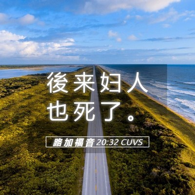 Picture 05 - 路 加 福 音 20:32 CUVS - 後 来 妇 人 也 死 了 - Bible Verse Picture