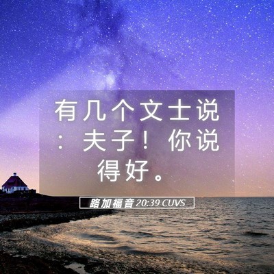Picture 05 - 路 加 福 音 20:39 CUVS - 有 几 个 文 士 说 ： 夫 子 ！ 你 说 - Bible Verse Picture