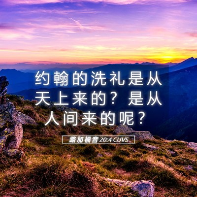 Picture 05 - 路 加 福 音 20:4 CUVS - 约 翰 的 洗 礼 是 从 天 上 来 的 ？ - Bible Verse Picture