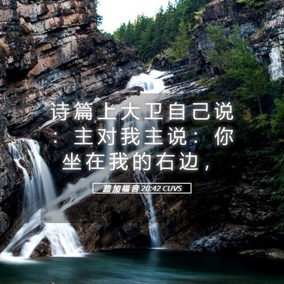 Picture 05 - 路 加 福 音 20:42 CUVS - 诗 篇 上 大 卫 自 己 说 ： 主 对 我 - Bible Verse Picture