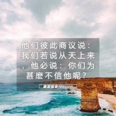 Picture 05 - 路 加 福 音 20:5 CUVS - 他 们 彼 此 商 议 说 ： 我 们 若 说 - Bible Verse Picture