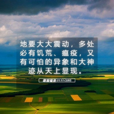 Picture 05 - 路 加 福 音 21:11 CUVS - 地 要 大 大 震 动 ， 多 处 必 有 饥 - Bible Verse Picture