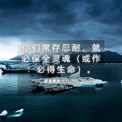 Picture 05 - 路 加 福 音 21:19 CUVS - 你 们 常 存 忍 耐 ， 就 必 保 全 灵 - Bible Verse Picture