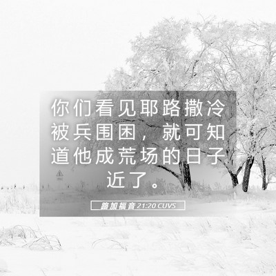 Picture 05 - 路 加 福 音 21:20 CUVS - 你 们 看 见 耶 路 撒 冷 被 兵 围 困 - Bible Verse Picture