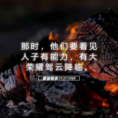 Picture 05 - 路 加 福 音 21:27 CUVS - 那 时 ， 他 们 要 看 见 人 子 有 能 - Bible Verse Picture