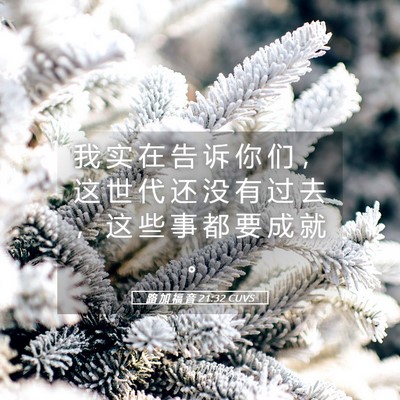 Picture 05 - 路 加 福 音 21:32 CUVS - 我 实 在 告 诉 你 们 ， 这 世 代 还 - Bible Verse Picture