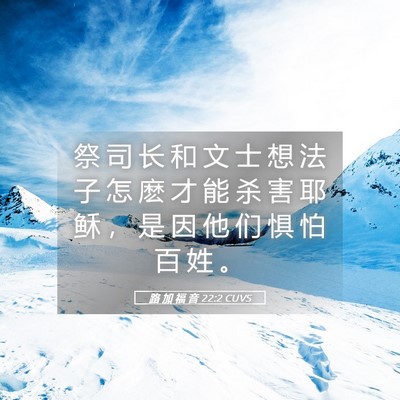 Picture 05 - 路 加 福 音 22:2 CUVS - 祭 司 长 和 文 士 想 法 子 怎 麽 才 - Bible Verse Picture
