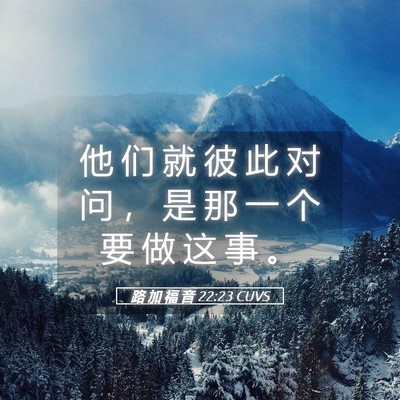 Picture 05 - 路 加 福 音 22:23 CUVS - 他 们 就 彼 此 对 问 ， 是 那 一 个 - Bible Verse Picture