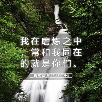 Picture 05 - 路 加 福 音 22:28 CUVS - 我 在 磨 炼 之 中 ， 常 和 我 同 在 - Bible Verse Picture