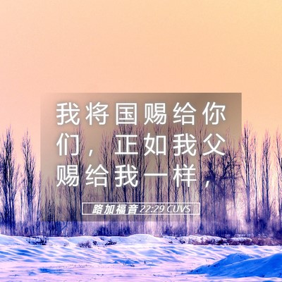 Picture 05 - 路 加 福 音 22:29 CUVS - 我 将 国 赐 给 你 们 ， 正 如 我 父 - Bible Verse Picture