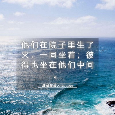 Picture 05 - 路 加 福 音 22:55 CUVS - 他 们 在 院 子 里 生 了 火 ， 一 同 - Bible Verse Picture