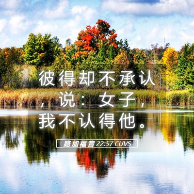 Picture 05 - 路 加 福 音 22:57 CUVS - 彼 得 却 不 承 认 ， 说 ： 女 子 ， - Bible Verse Picture