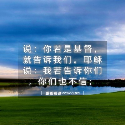 Picture 05 - 路 加 福 音 22:67 CUVS - 说 ： 你 若 是 基 督 ， 就 告 诉 我 - Bible Verse Picture