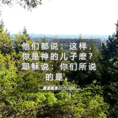 Picture 05 - 路 加 福 音 22:70 CUVS - 他 们 都 说 ： 这 样 ， 你 是 神 的 - Bible Verse Picture