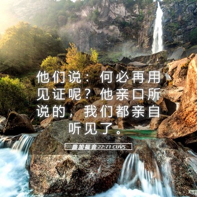 Picture 05 - 路 加 福 音 22:71 CUVS - 他 们 说 ： 何 必 再 用 见 证 呢 ？ - Bible Verse Picture
